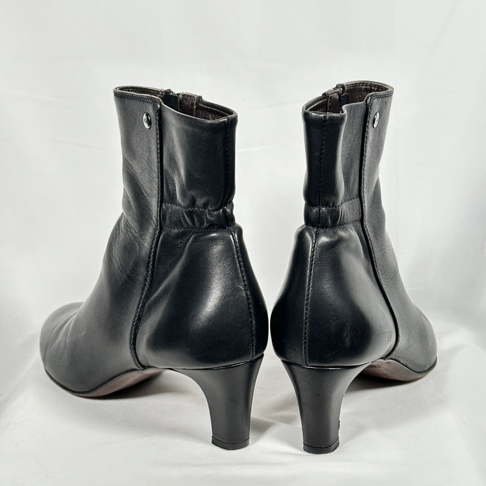 AGL leather ankle boots essential mid heel zip Italian design 38.5 black - Picture 9 of 11